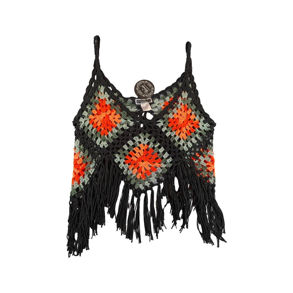 NWT Vivid Crochet Fringe Festival Tank Top XL